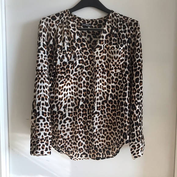 Express Cheetah Print Blouse - Picture 1 of 4